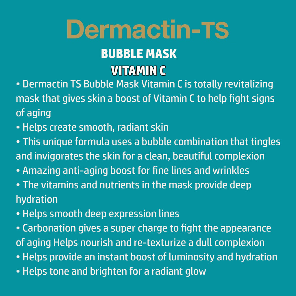 Dermactin-TS Facial Bubble Sheet Mask with Vitamin C